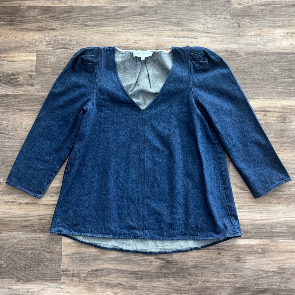 Tuckernuck | Denim 3/4 Sleeve Blouse